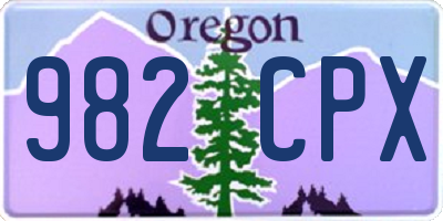OR license plate 982CPX
