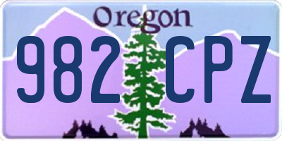 OR license plate 982CPZ