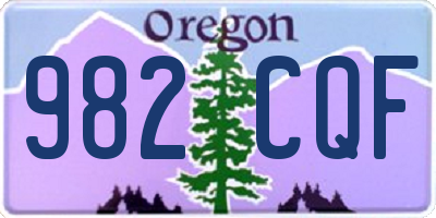 OR license plate 982CQF