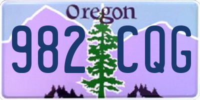 OR license plate 982CQG