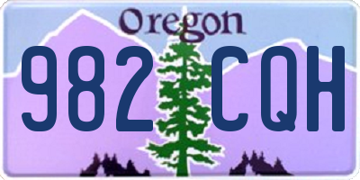 OR license plate 982CQH