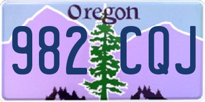OR license plate 982CQJ