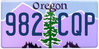 OR license plate 982CQP