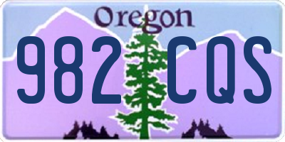 OR license plate 982CQS
