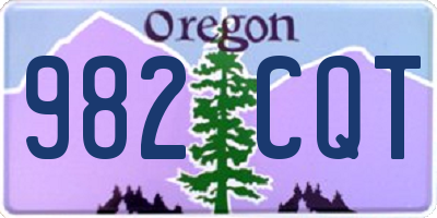 OR license plate 982CQT
