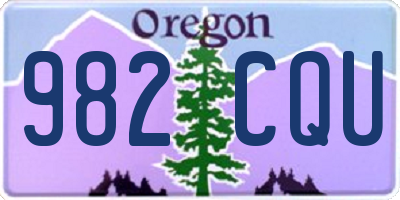 OR license plate 982CQU