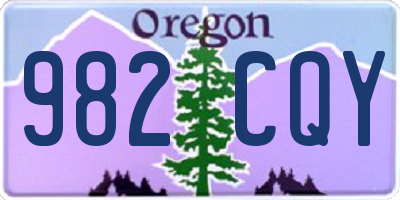 OR license plate 982CQY