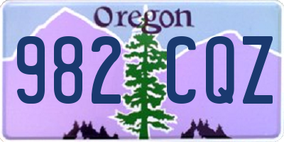 OR license plate 982CQZ