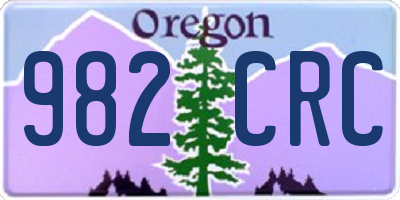 OR license plate 982CRC