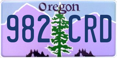OR license plate 982CRD
