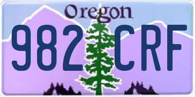 OR license plate 982CRF