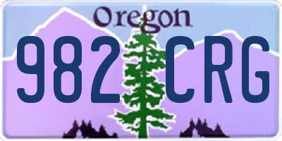 OR license plate 982CRG