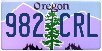 OR license plate 982CRL