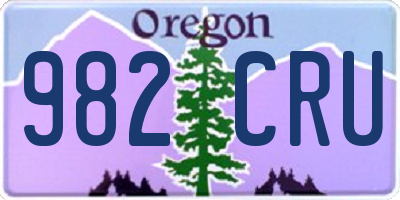 OR license plate 982CRU
