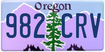 OR license plate 982CRV