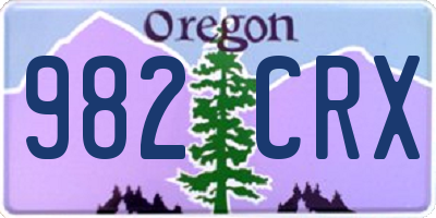 OR license plate 982CRX