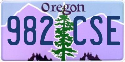 OR license plate 982CSE