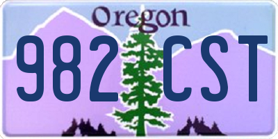 OR license plate 982CST