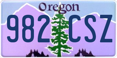 OR license plate 982CSZ