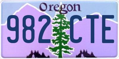 OR license plate 982CTE