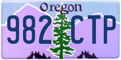 OR license plate 982CTP