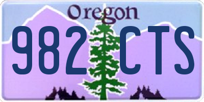 OR license plate 982CTS