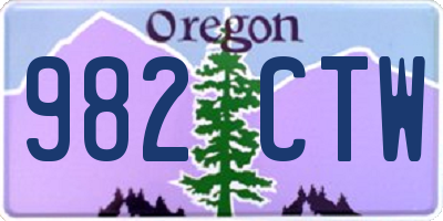OR license plate 982CTW