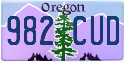 OR license plate 982CUD