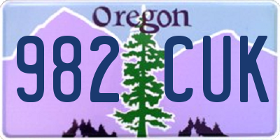OR license plate 982CUK