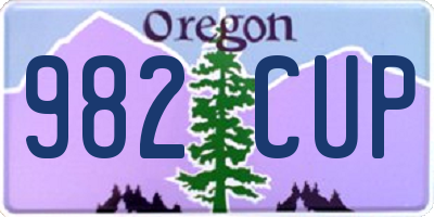 OR license plate 982CUP