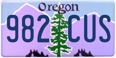 OR license plate 982CUS