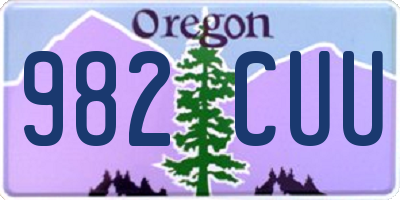 OR license plate 982CUU