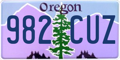 OR license plate 982CUZ