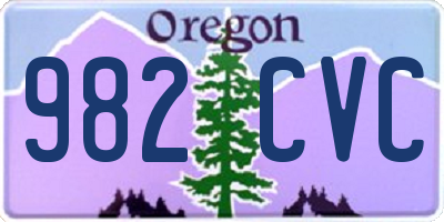 OR license plate 982CVC