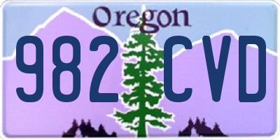 OR license plate 982CVD