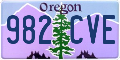 OR license plate 982CVE