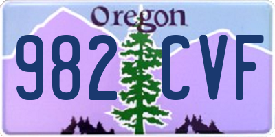 OR license plate 982CVF