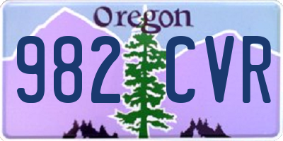 OR license plate 982CVR