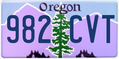 OR license plate 982CVT