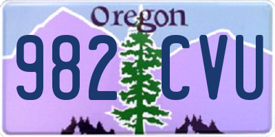 OR license plate 982CVU