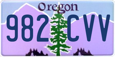 OR license plate 982CVV