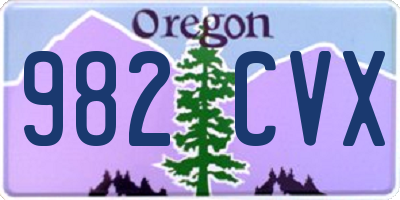 OR license plate 982CVX
