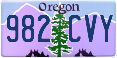 OR license plate 982CVY