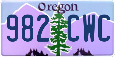 OR license plate 982CWC