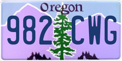 OR license plate 982CWG
