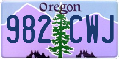 OR license plate 982CWJ