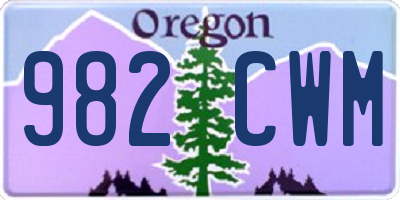 OR license plate 982CWM