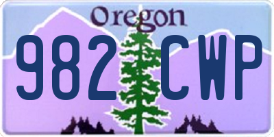 OR license plate 982CWP