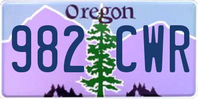 OR license plate 982CWR