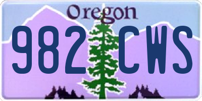 OR license plate 982CWS